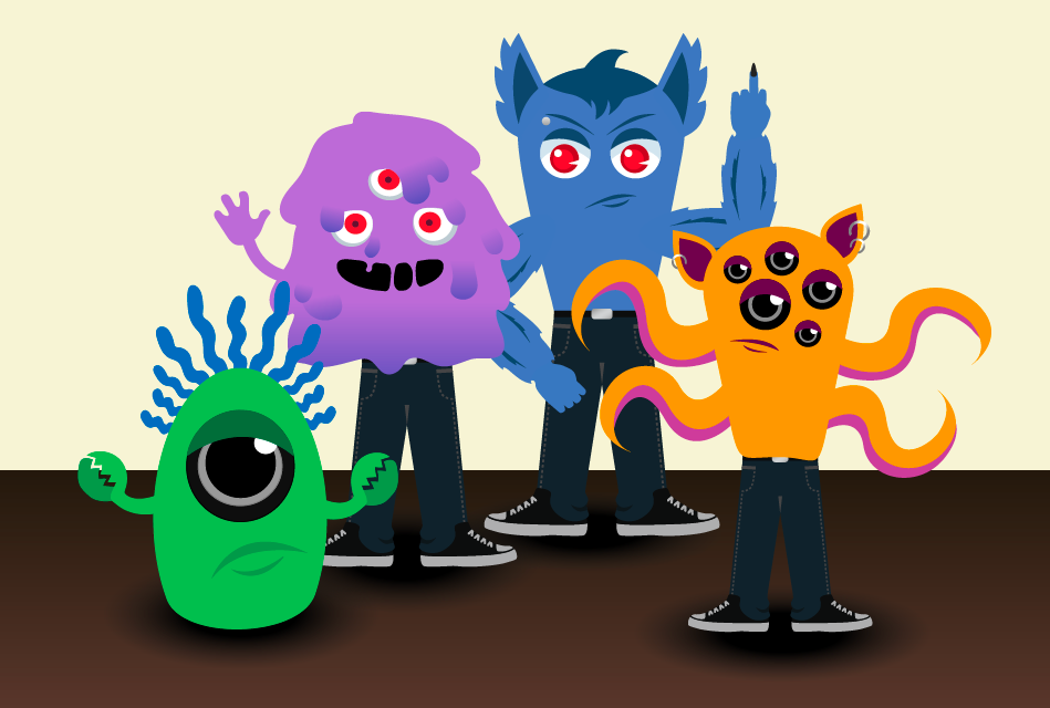 four teenage monsters